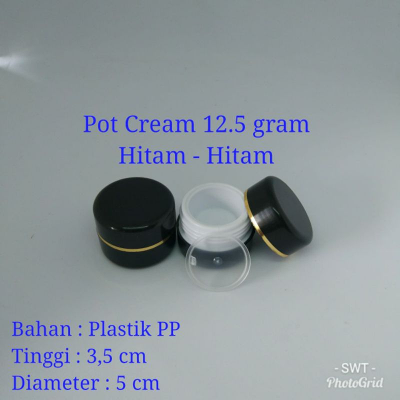 Pot cream 12,5 gram Hitam / Pot Jar 12.5 gram Hitam / Pot cream 12,5 gram hitam hitam