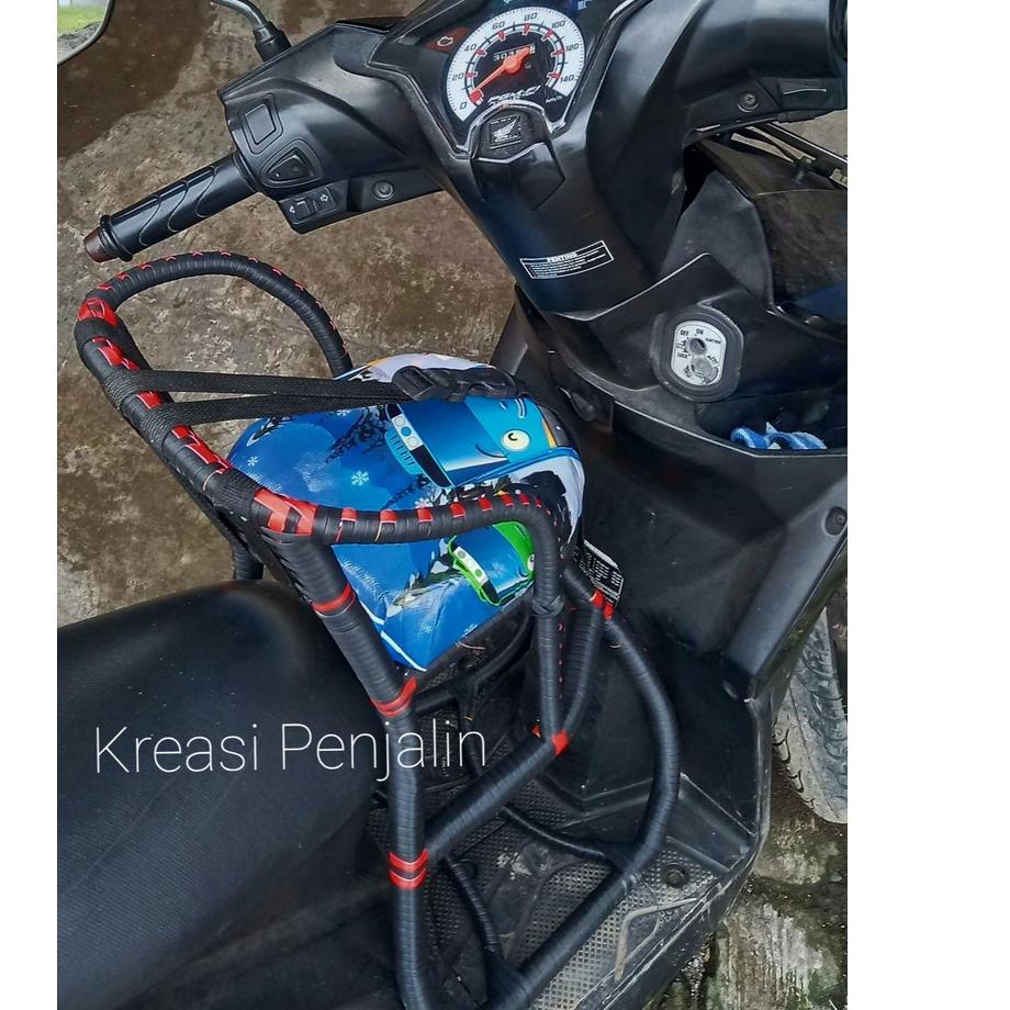 Terbaru.. [PROMO] Kursi Boncengan Anak Motor Matic Full Anyam Free Sabuk Pengaman / Dudukan Anak Mot