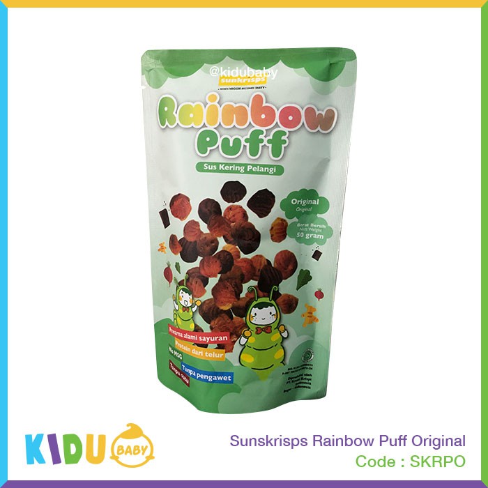 Sunkrisps Rainbow Puff Kue Sus Kering Pelangi Snack Makanan Ringan Bayi &amp; Anak Kidu Baby