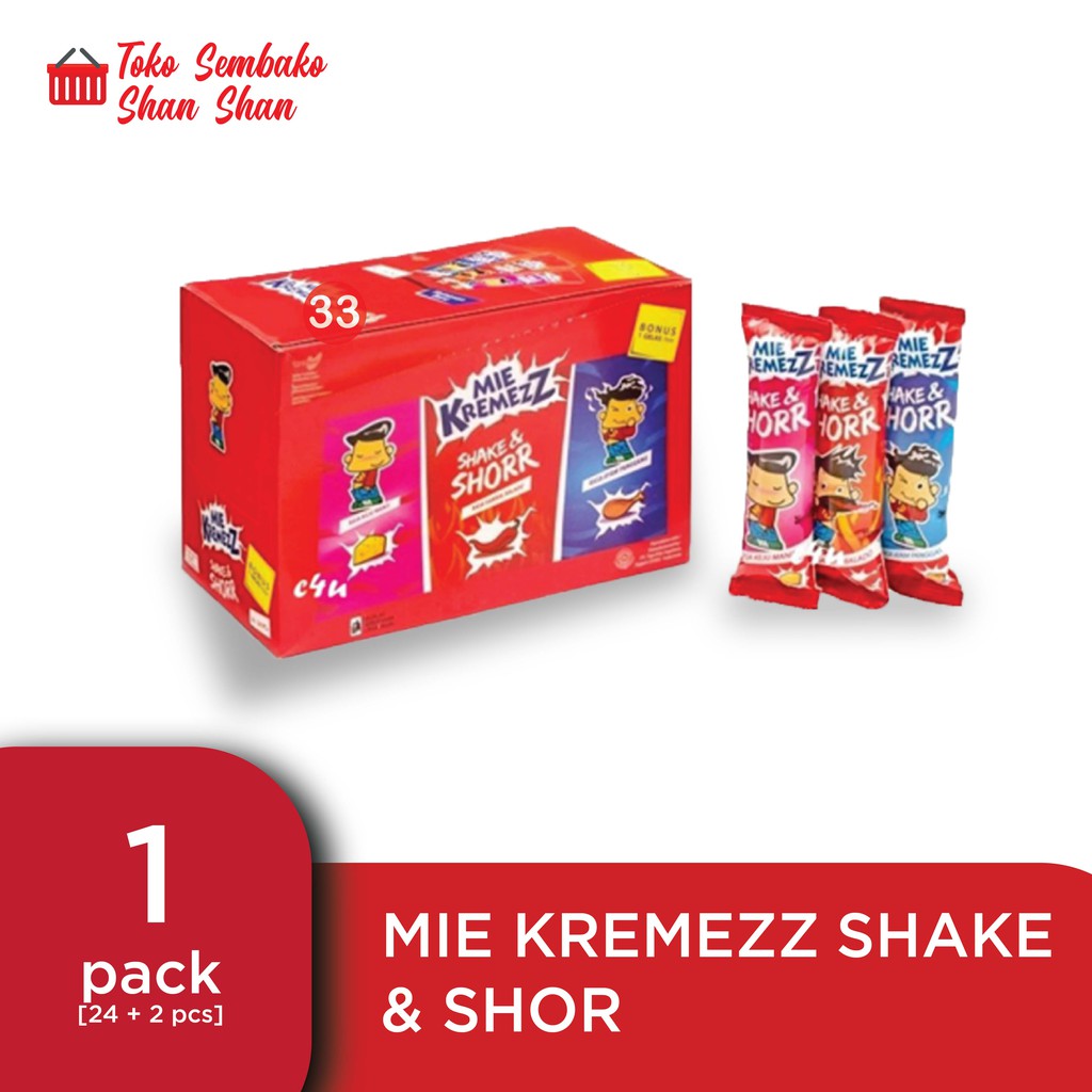 

MI KREMEZZ SHAKE & SHORR / MI SOR / CEMILAN MI KERING isi 24 + 2 pcs