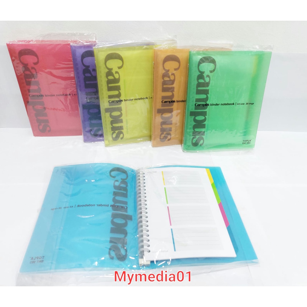 

BINDER A5 CAMPUS TOPLA/BINDER NOTEBOOK A5/BINDER TRANSPARAN