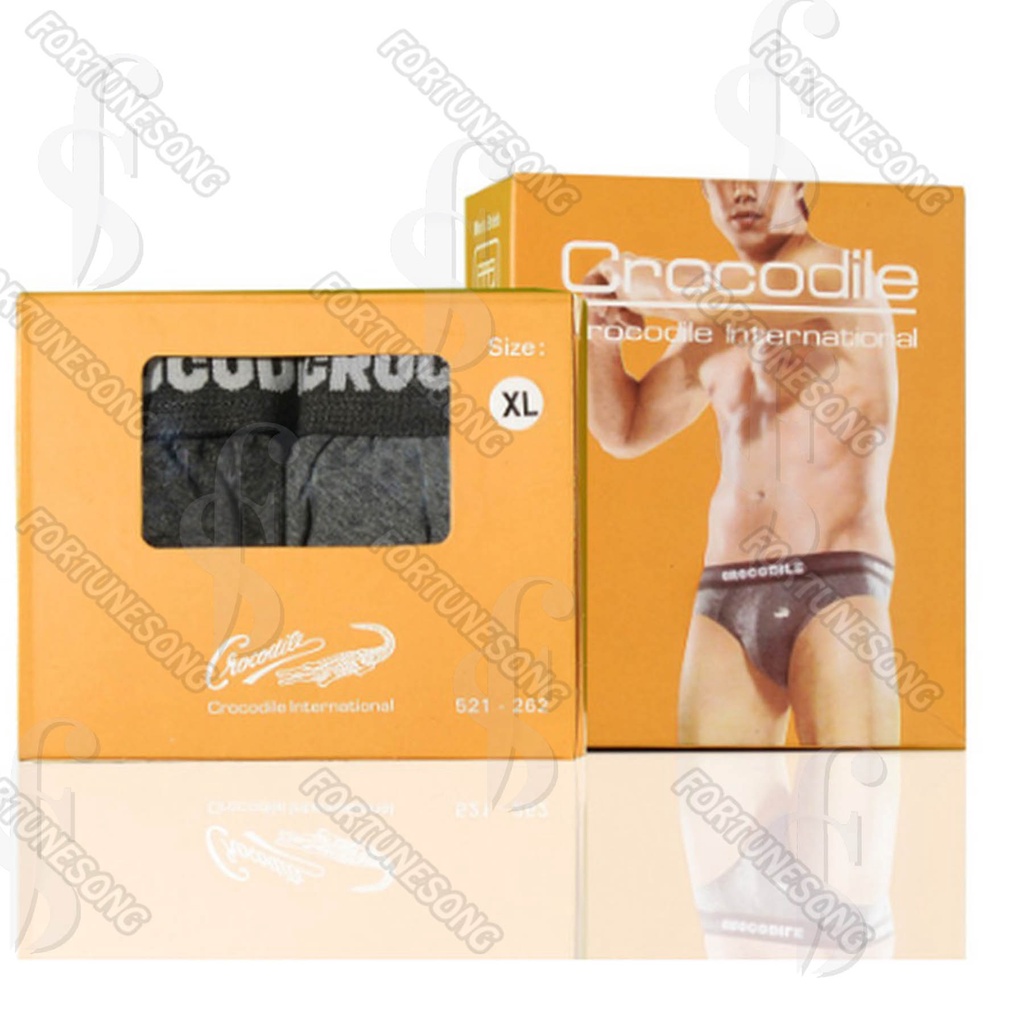 Crocodile Original - 2 Pcs Celana Dalam Pria Crocodile Sport Box Kuning Brief - CD Pria Crocodile Original (1 box isi 2 pcs)