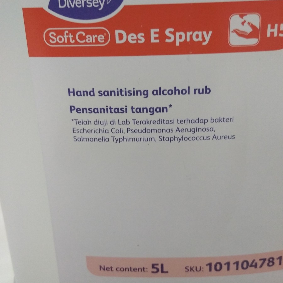 Handsanitizer Cair Diversey Soft Care Des E Spray H5 5 Liter hand sanitizer