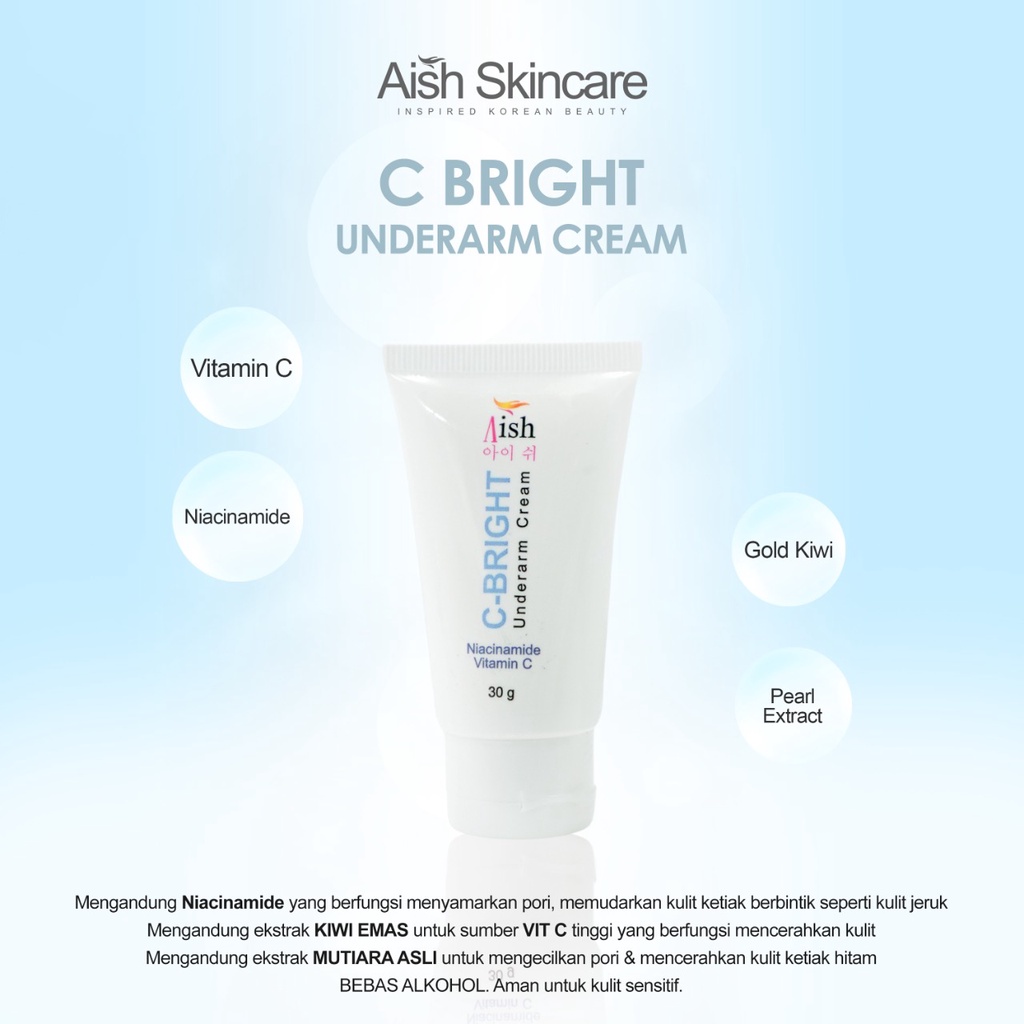AISH C-BRIGHT UNDERARM CREAM // HALAL, AMAN & BPOM ✅ // COD SELURUH INDONESIA
