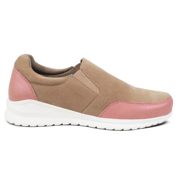 Sepatu Slip On Wanita Terbaru V 7511 Brand Varka Sepatu Kets Kuliah Kerja Hangout Wanita Trendi Berkualitas - Krem Pink