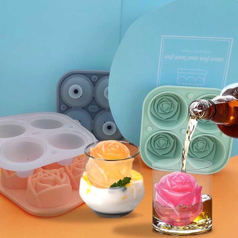 Cetakan es ice tray jelly bentuk rose