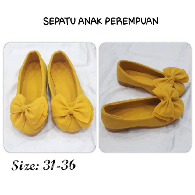 Sepatu Anak Perempuan PITA KUNING.