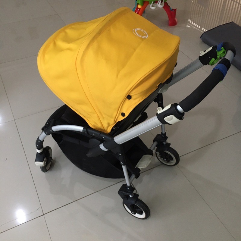 bugaboo bee plus yellow canopy silver chassis preloved