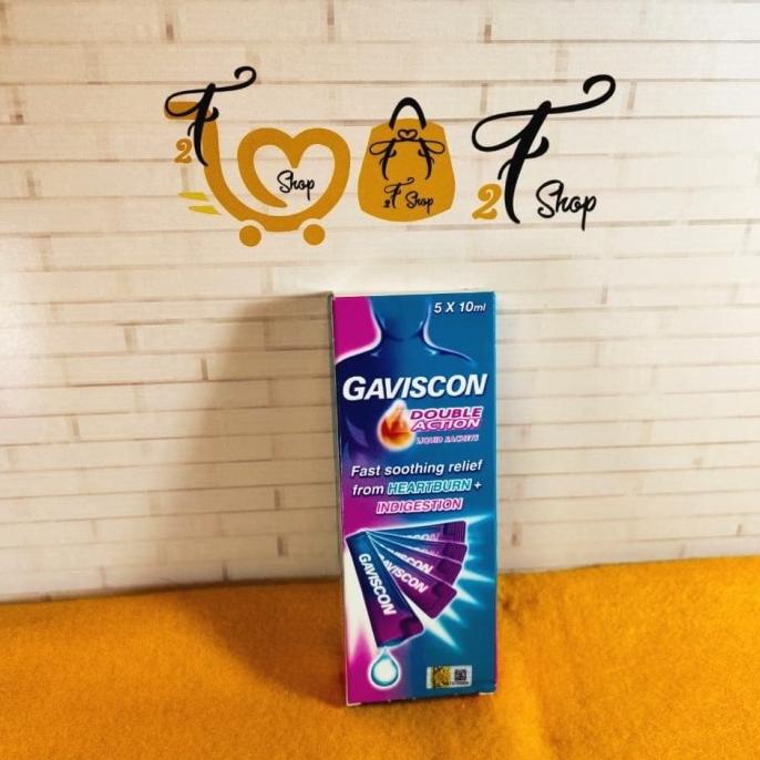 [[ Eferiusaya ]] Gaviscon Double Action 5 x 10 ml Obat Maag Asam Lambung Liquid Sachet