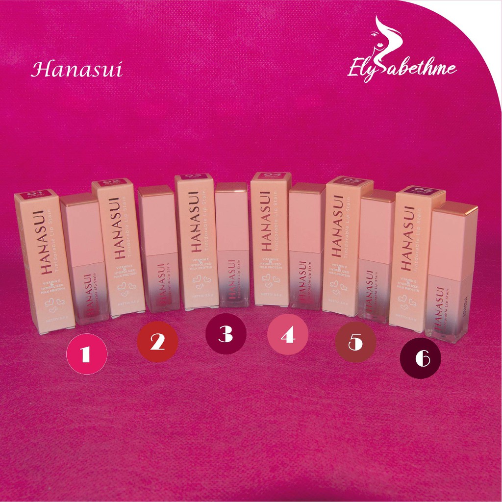 ✿ELYSABETHME✿ ⓗⓐⓝⓐⓢⓤⓘ Lip tint stain hanasui liptint ombre korea hasil natural warna lengkap lipstick cair