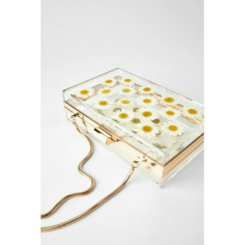 ZARA FLOWER DAISY ACRILIC BAG ORIGINAL / TAS ZARA / TAS SELEMPANG FASHION WANITA