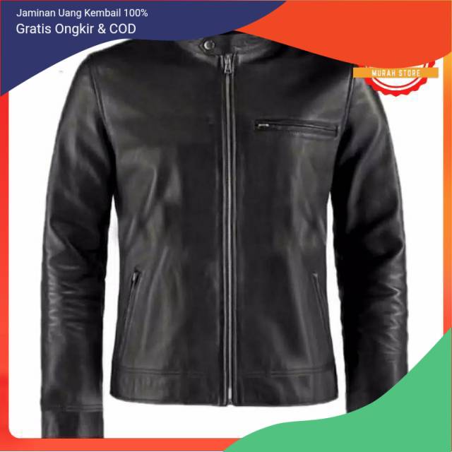 Jaket Kulit Pria Asli Klasik Jaket keren Cowok Terbaru