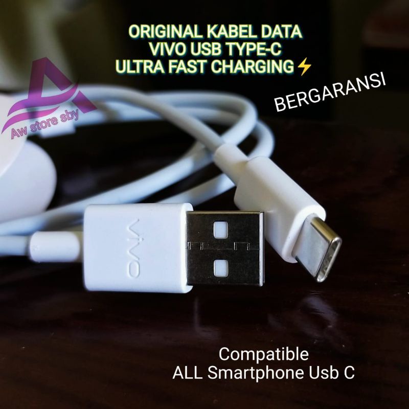 (TYPE C) Original Kabel Data Vivo Type C Fast Charger Vivo Y30/Y50/V20/Y21S/Y53S/V17/V19/S1 pro/Y51