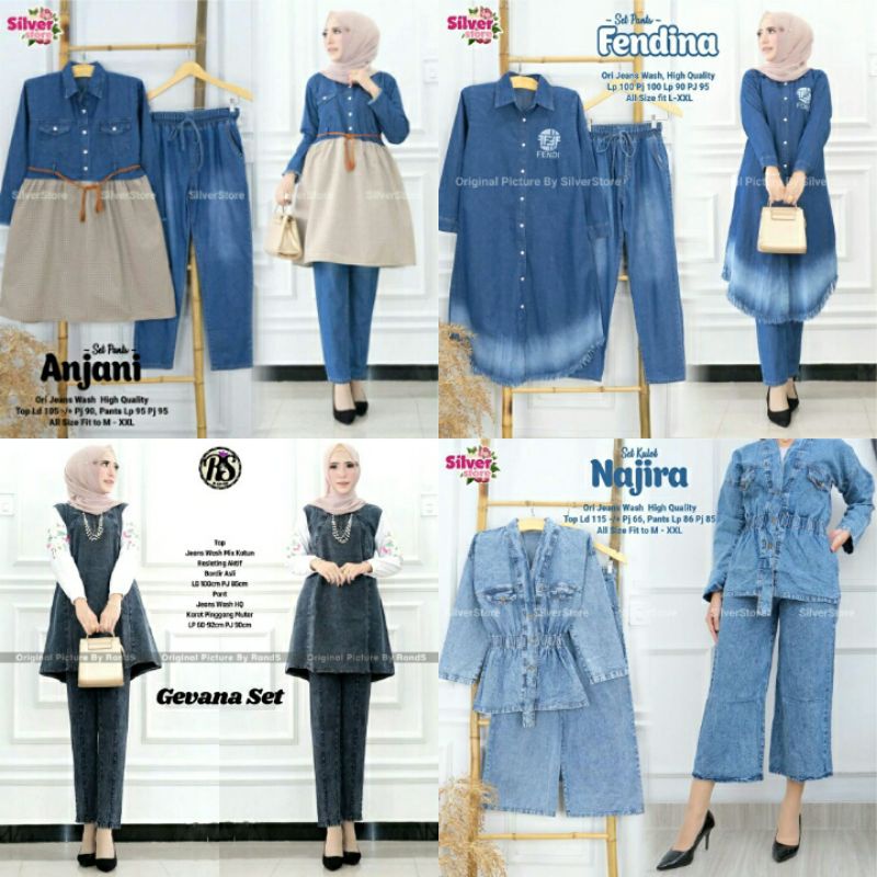 SET WANITA HIGH QUALITY JEANS//ONE SET//ANJANI SET//FENDINA SET//GEVANA SET//NAJIRA SET//SET//STELAN// POLONA SET//DAMALIA SET//45-60 kg