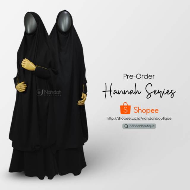 SET FRENCH KHIMAR HANNAH JETBLACK PREMIUM