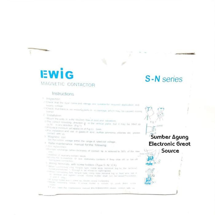 Magnetic Contactor EWIG SN20 20A 20 Ampere 220V Kontaktor Asli