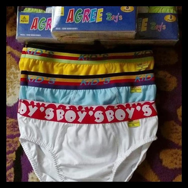 3 Pcs CD Agree 200 Anak Mika Karet Boxer | Celana Dalam Anak Laki Laki Agree | Sguna