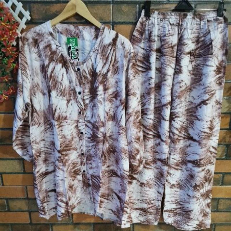JF8003 Setelan Celana Tunik motif tiedye