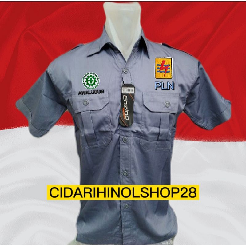 SERAGAM PLN LISTRIK PINTAR K3 2 KANTONG BORDIRAN DEPAN PUL LOGO