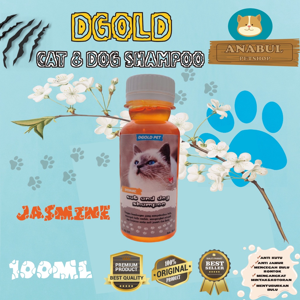 [GROSIR] SHAMPOO KUCING ANJING ANTI KUTU JAMUR DGOLD 100ML MENCEGAH BULU RONTOK VARIAN AROMA MAWAR,LANVENDER,JASMINE,KOPI,BUBBLEGUM