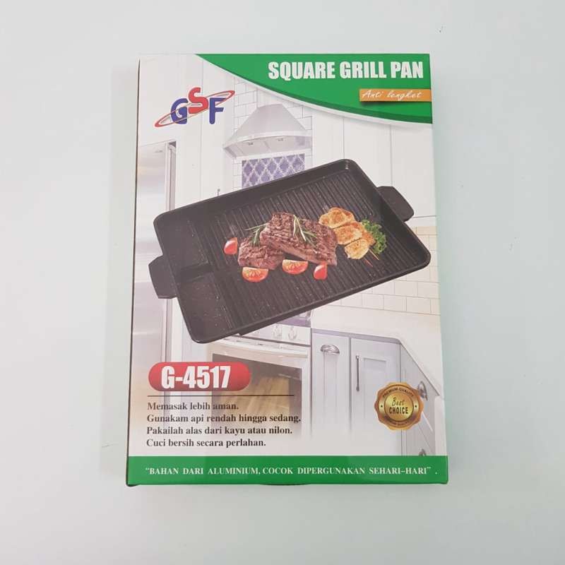 ALAT PANGGANG BBQ SQUARE GRILL PAN GSF 4517 ALAT PEMANGGANG DAGING BBQ