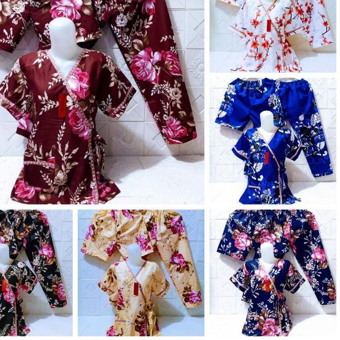 ◙ Piyama Kimono 3in1 motif bunga ➮