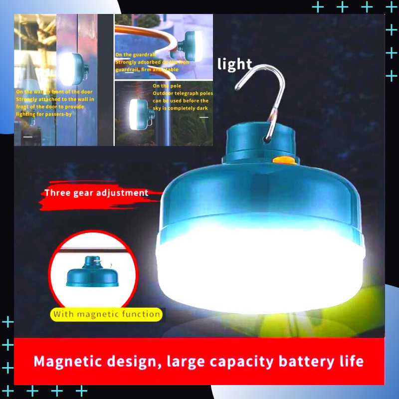 Lampu Tidur Kamar Emergency Bohlam LED Gantung Belajar Tempel Dinding Magnet Magnetic Portable Darur