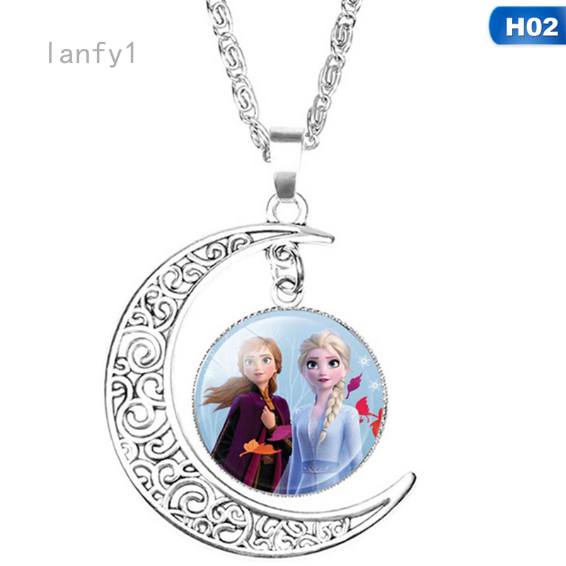 1 Pc Kalung  Rantai Dengan Liontin Elsa  Frozen Disney Untuk 