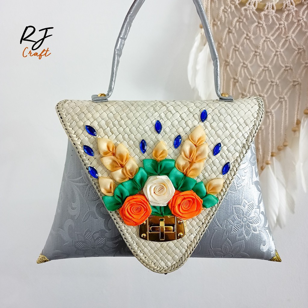 RJ CRAFT - Tas Vinyl Motif Premium Tas Selempang Wanita Sling Bag Tas Pesta Tas Murah Tas Kondangan