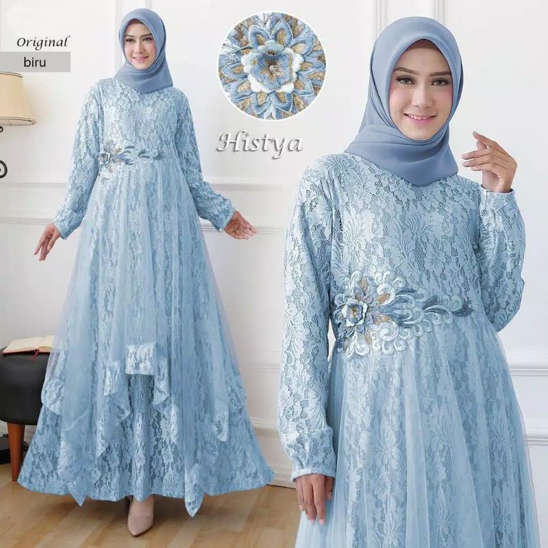 Histya Gamis Pesta Brukat Mewah Histya Gamis Pesta Muslimah | Shopee