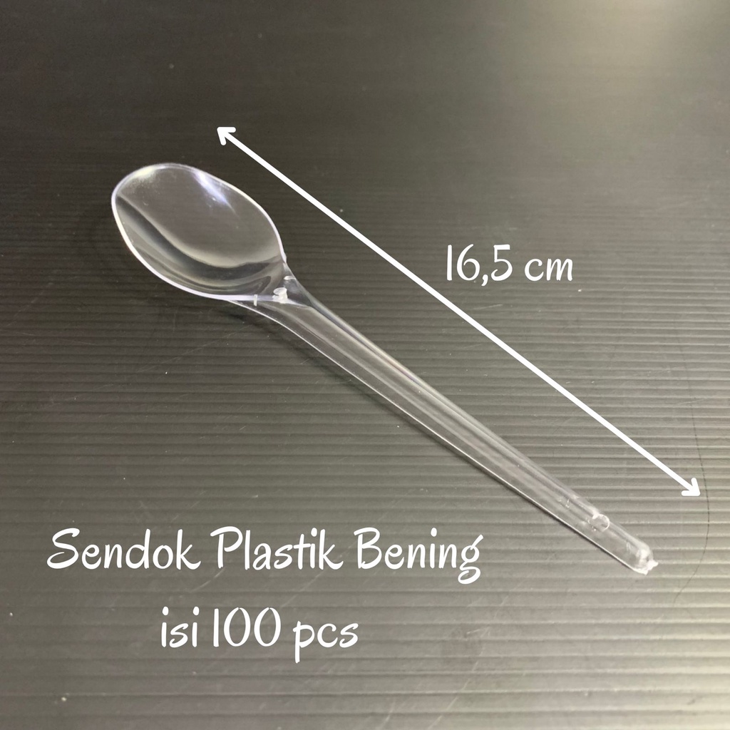 Sendok plastik bening / sendok makan isi 25 pcs