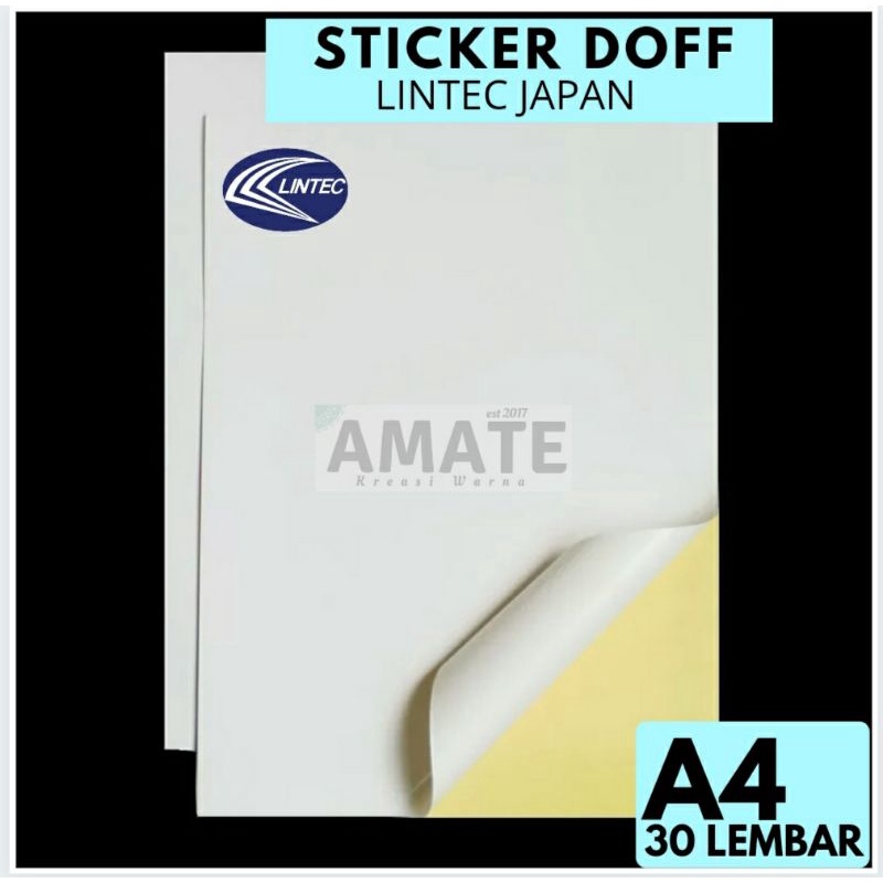 

Stiker HVS Doff A4 isi 30 Lembar by Lintec japan | Sticker Kertas Doff | Stiker Label Doff