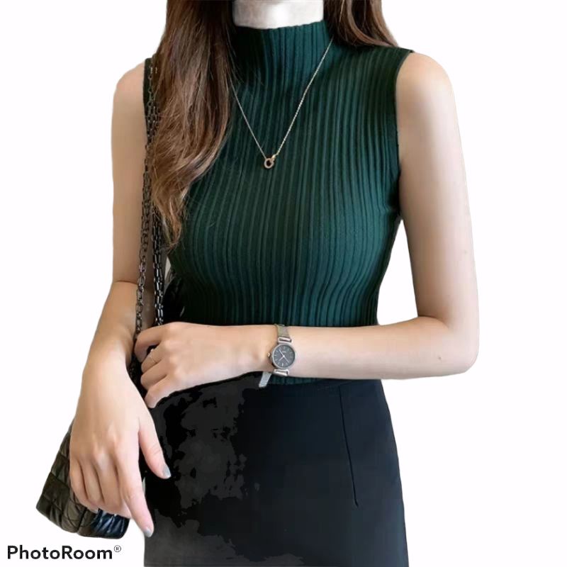 [TANK TOP TURTLENECK] LIDYA KNIT/ATASAN WANITA KEKINIAN BAHAN RAJUT/KOREAN STYLE