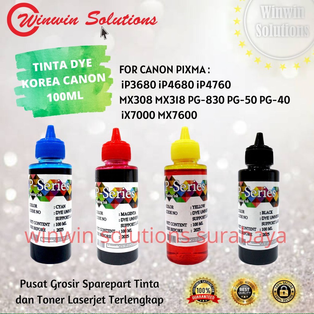 Tinta DYE Korea CANON 100ml Pixma MX308 MX318 PG-830 PG-50 PG-40