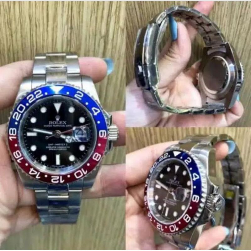 Jam Tangan Pria Merek Rolex GMT Master II Pepsi Automatic Premium