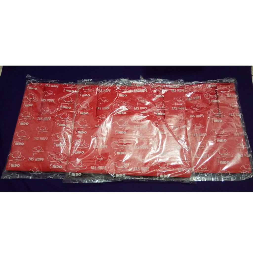 DISKON NIH!!! Kantong Plastik Kresek JUMBO INDO Ekonomis Uk 40 x 65 Warna MERAH