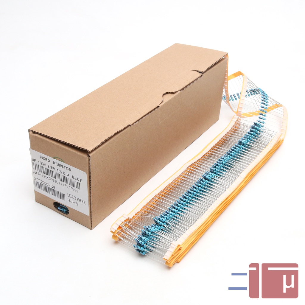 x10 Resistor 2R2 2.2 Ohm 1/2W Metal Film 1% Taiwan Kaki Tembaga