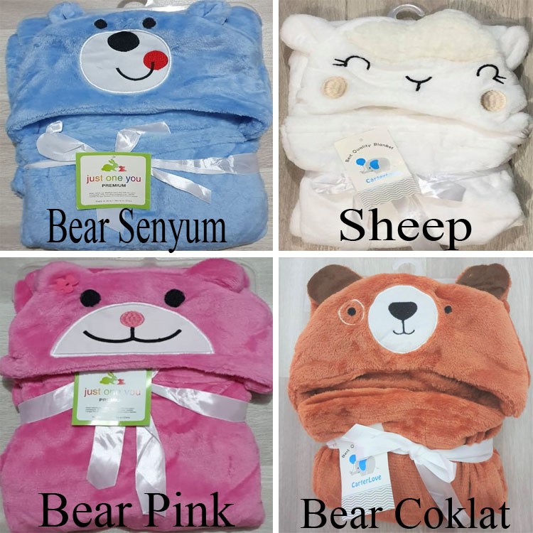 Selimut Bayi Topi Boneka Selimut Bayi Karakter Fleece Selimut Bayi Topi Boneka Selimut Bayi Karakter Fleece