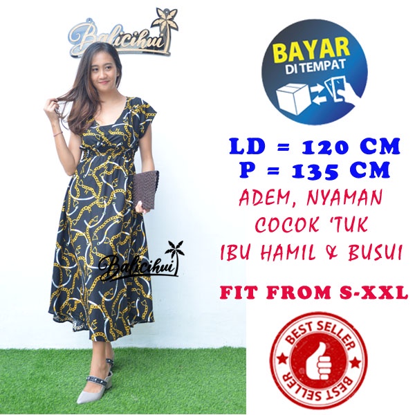 Balicihui Dress Moza Lengan Dress Busui Dress Menyusui Dress Wanita Dress Bali Dress Kasual Elegan