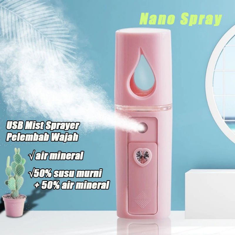 Nano spray portabel mist sprayer pelembab wajah mini usb