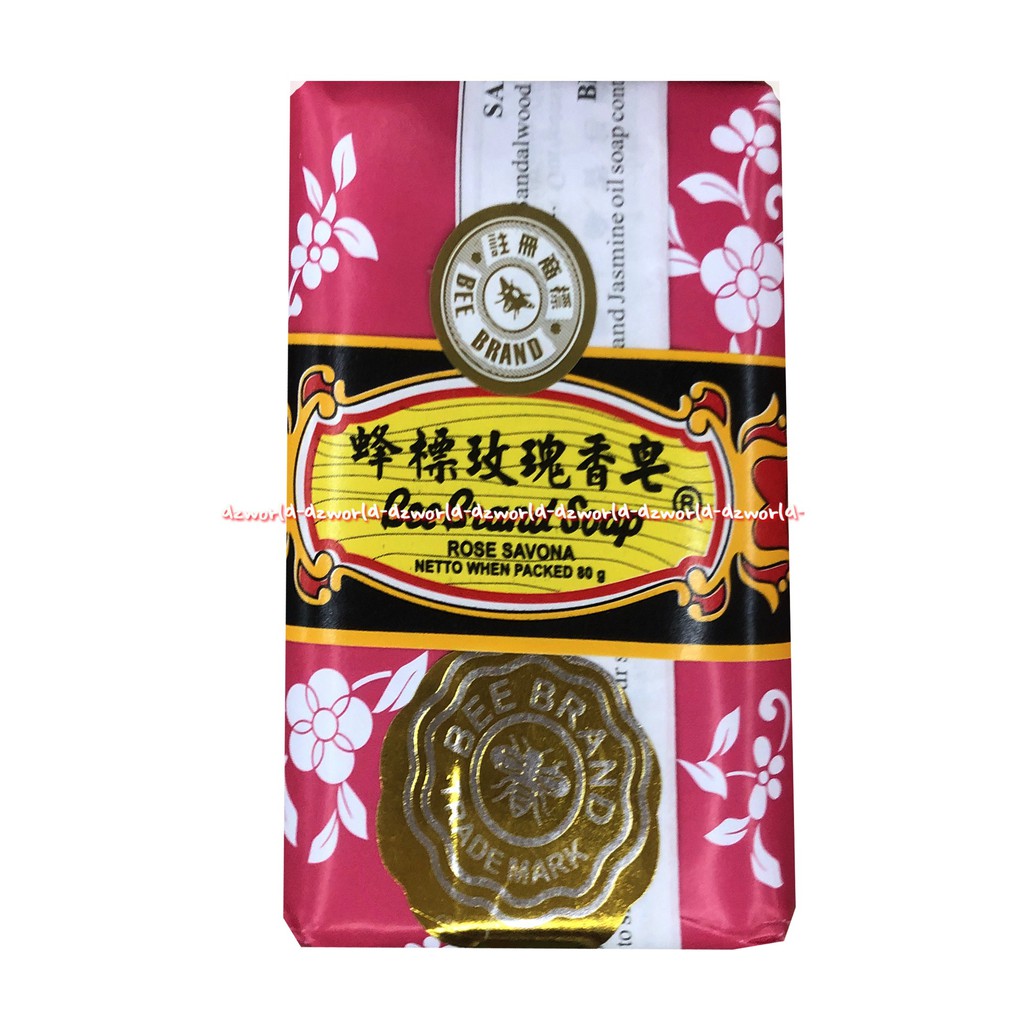 Bee Brand Soap Rose Gingseng Jasmine Savona 80 gr Sabun Mandi