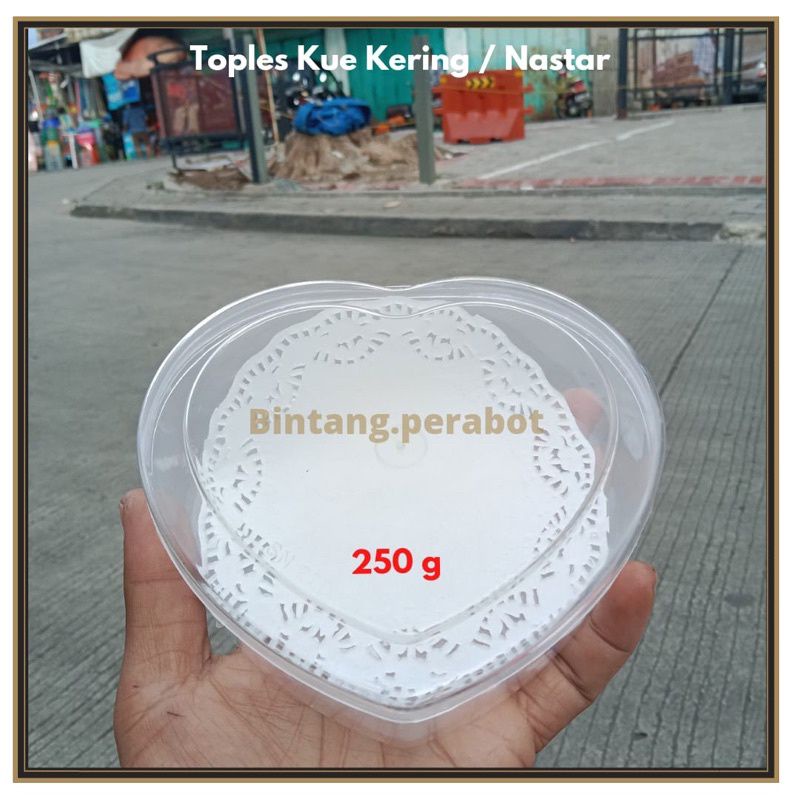 Toples Kue Kering Bentuk Hati Nuai SN 288 Ukuran 250 gr / Toples Nuai SN 528 Ukuran 500 gr / Toples Kue Mika Bentuk Hati