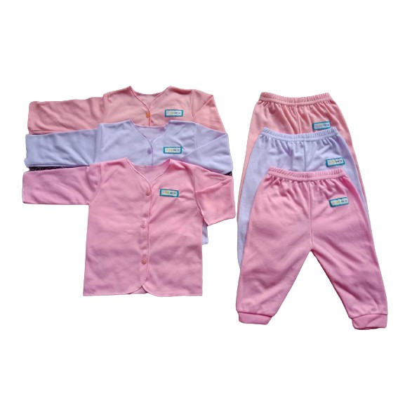 Stelan baju celana bayi polos babycute Jumbo 4-12 bulan SNI 3stel Promo 9.9