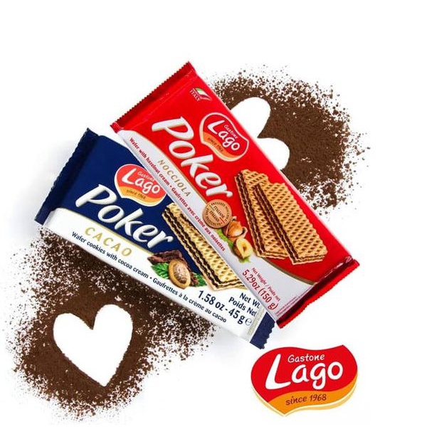 KKV - Lago Poker Wafer Cacao / Nocciola / Vaniglia 45gr