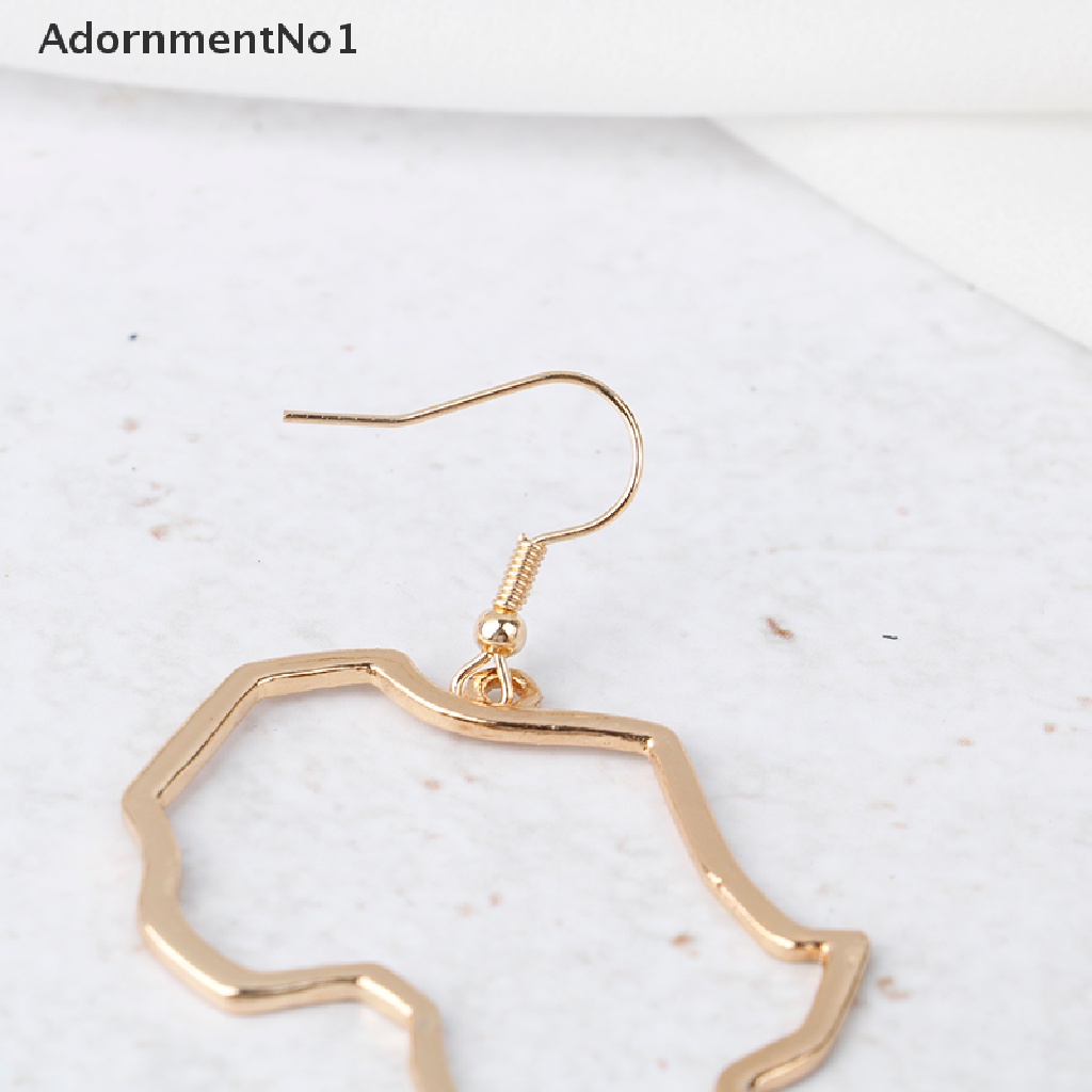 (AdornmentNo1) Anting Kait Gantung Wanita Bahan Alloy Desain Peta Afrika Gaya Etnik / Tribal Untuk Hadiah