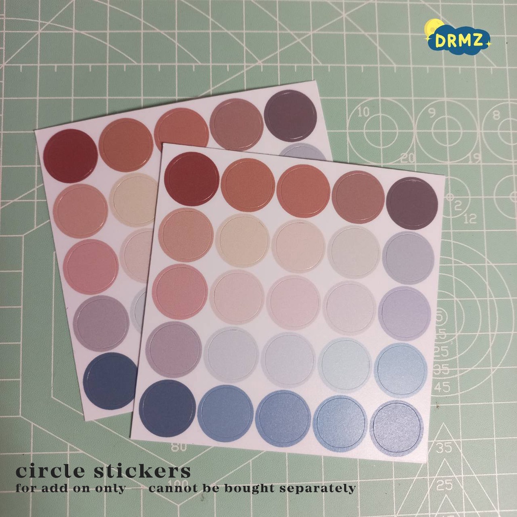 

add-on circle stickers - stiker bulat untuk art prints / wall deco set