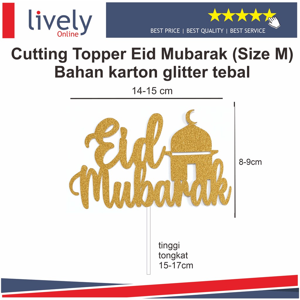 CAKE TOPPER CUTTING HIASAN KUE IDUL FITRI EID MUBARAK 01 2 BARIS