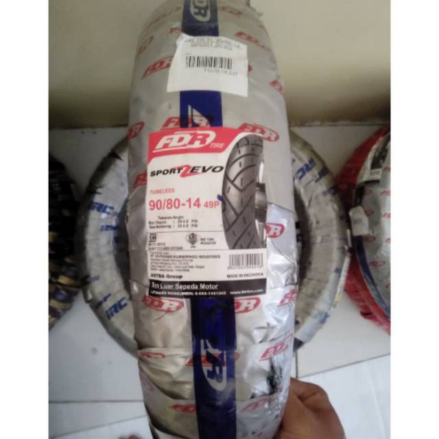 Ban tubles matic FDR sport zevo uk.90/80.14.FREE PENTIL.untuk semua jenis motor matic