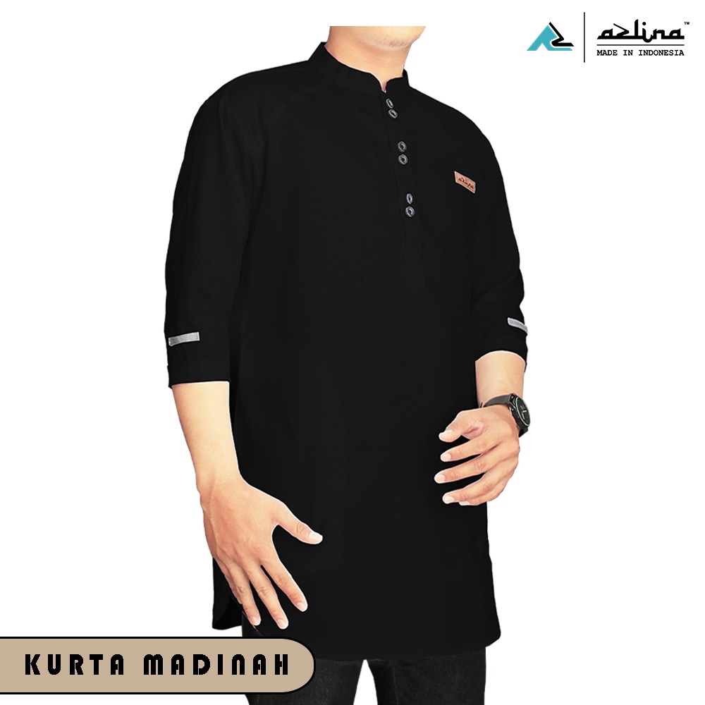 Baju koko kurta Pria lengan 3/4 pakistan matt katun madinah Original azlina (COD)