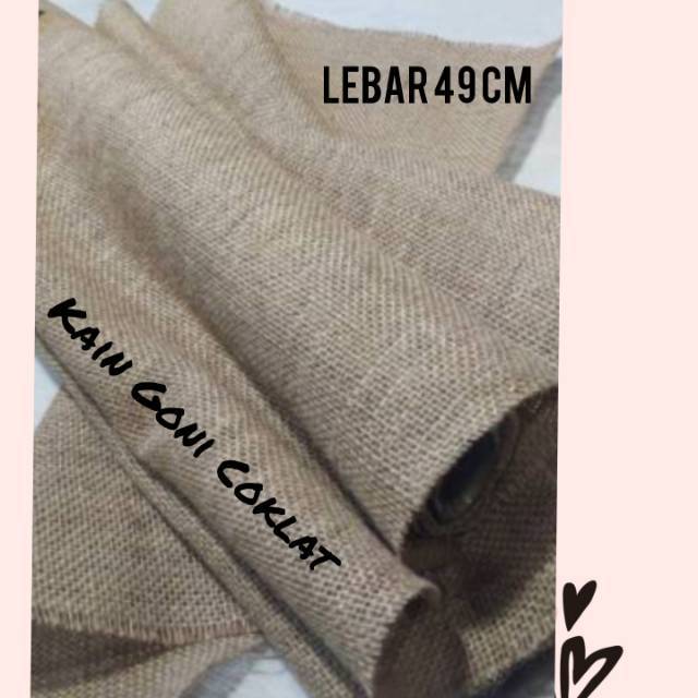 1 YARD - KAIN GONI | BURLAP COKLAT | LEBAR 48 CM | BAHAN MAHAR &amp; CRAFT